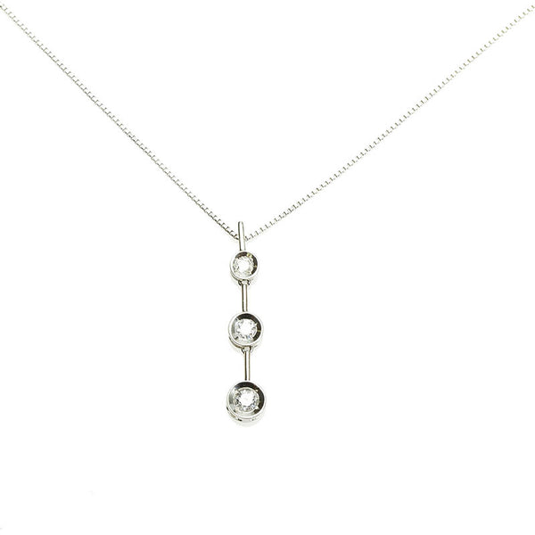 Pt900 プラチナ Pt850 プラチナ ダイヤ0.30ct ネックレス レディース 【中古】