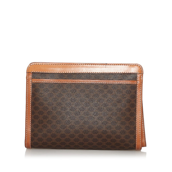 セリーヌ マカダム セカンドバッグ ブラウン PVC レザー メンズ CELINE 【中古】