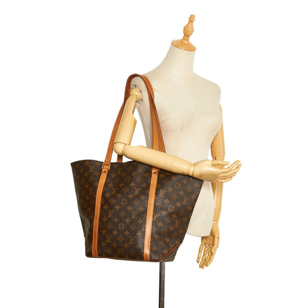 ルイ ヴィトン モノグラム サックショッピング トートバッグ ショルダーバッグ M51108 ブラウン PVC レザー レディース LOUIS VUITTON 【中古】