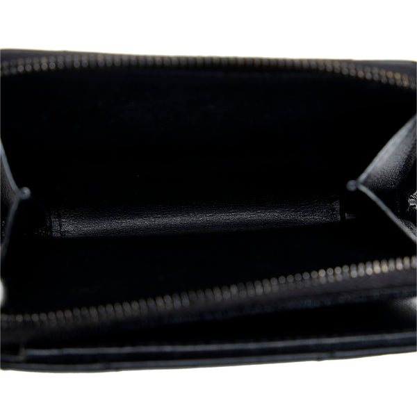 サンローラン モノグラム コンパクト ジップアラウンド ウォレット 二つ折り財布 ブラック レザー レディース SAINT LAURENT 【中古】