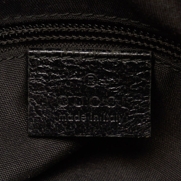 グッチ GGキャンバス シェリーライン ハンドバッグ トートバッグ 131228 ブラック キャンバス レザー レディース GUCCI 【中古】