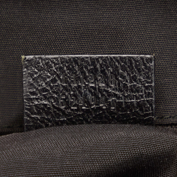 グッチ GGキャンバス シェリーライン ハンドバッグ トートバッグ 131228 ブラック キャンバス レザー レディース GUCCI 【中古】