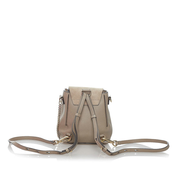 クロエ フェイ リュック バッグパック グレーベージュ レザー スエード レディース Chloe 【中古】