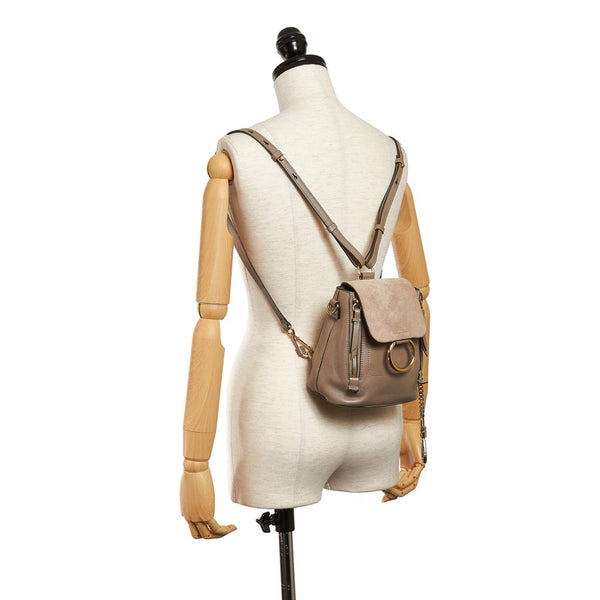 クロエ フェイ リュック バッグパック グレーベージュ レザー スエード レディース Chloe 【中古】