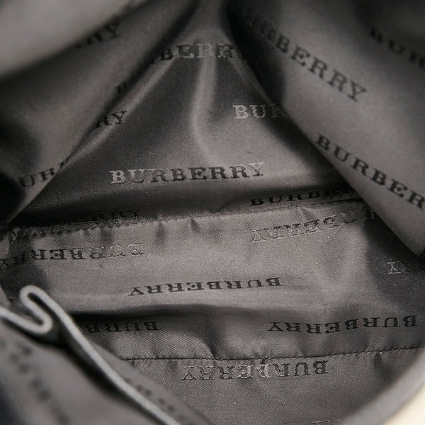 バーバリー ノバチェック ハンドバッグ ベージュ ブラック キャンバス レザー レディース BURBERRY 【中古】