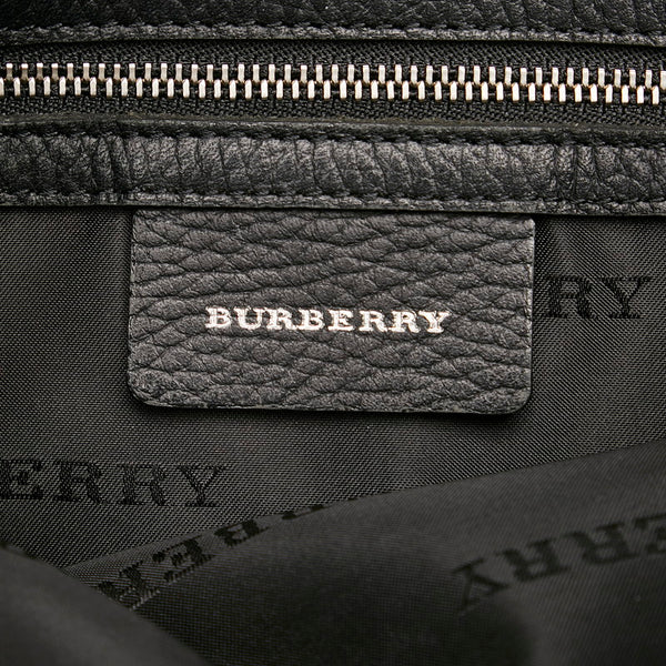 バーバリー ノバチェック ハンドバッグ ベージュ ブラック キャンバス レザー レディース BURBERRY 【中古】