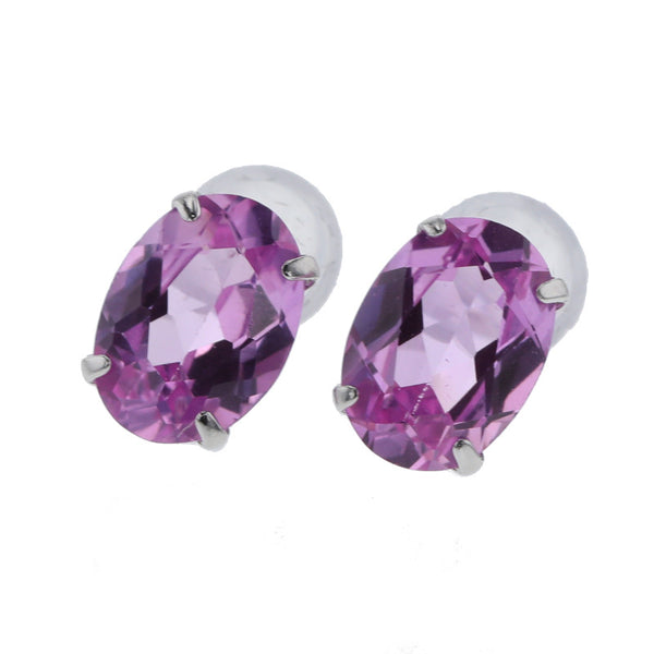 Pt900 プラチナ ピンクトパーズ0.90ct×2 ピアス レディース 中古