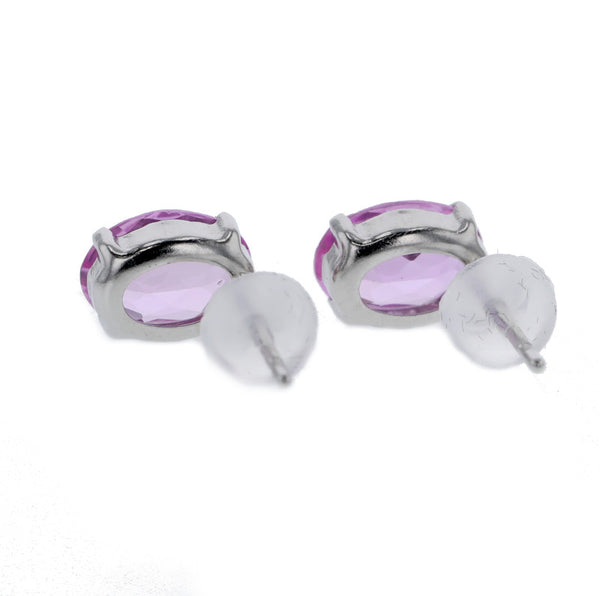 Pt900 プラチナ ピンクトパーズ0.90ct×2 ピアス レディース 中古