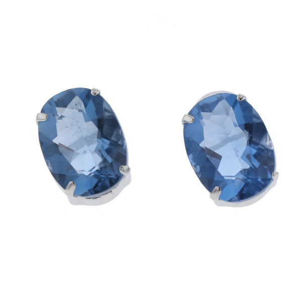 Pt900 プラチナ フローライト1.40ct×2 ピアス レディース 中古
