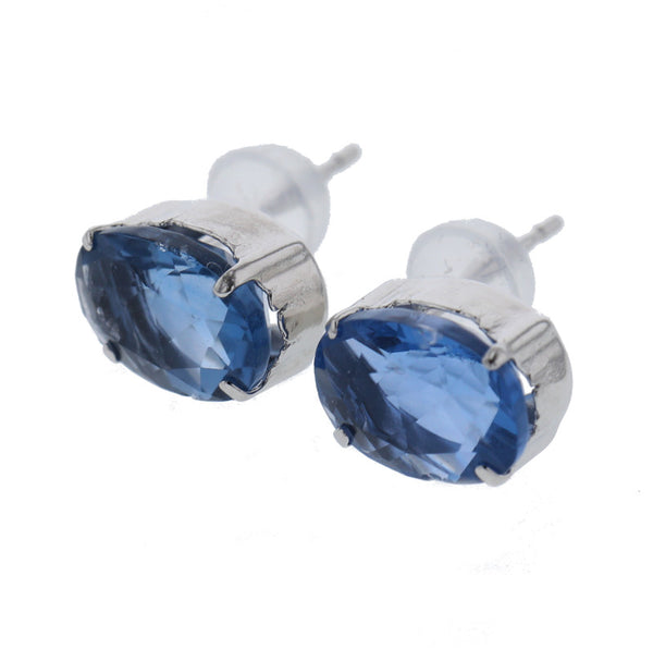 Pt900 プラチナ フローライト1.40ct×2 ピアス レディース 中古