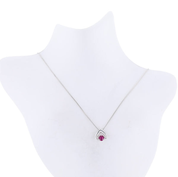 K18ホワイトゴールド ルビー0.20ct ネックレス  中古