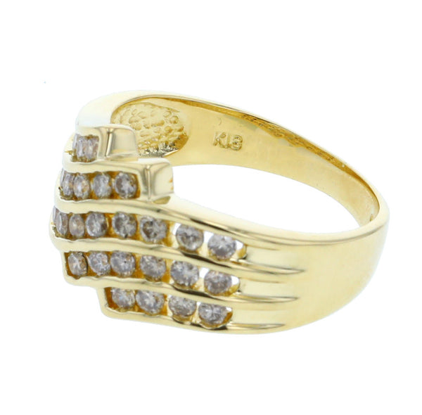 K18YG イエローゴールド ダイヤ0.56ct リング 指輪 レディース 10号 【中古】