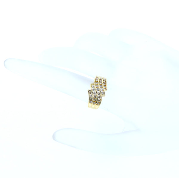 K18YG イエローゴールド ダイヤ0.56ct リング 指輪 レディース 10号 【中古】