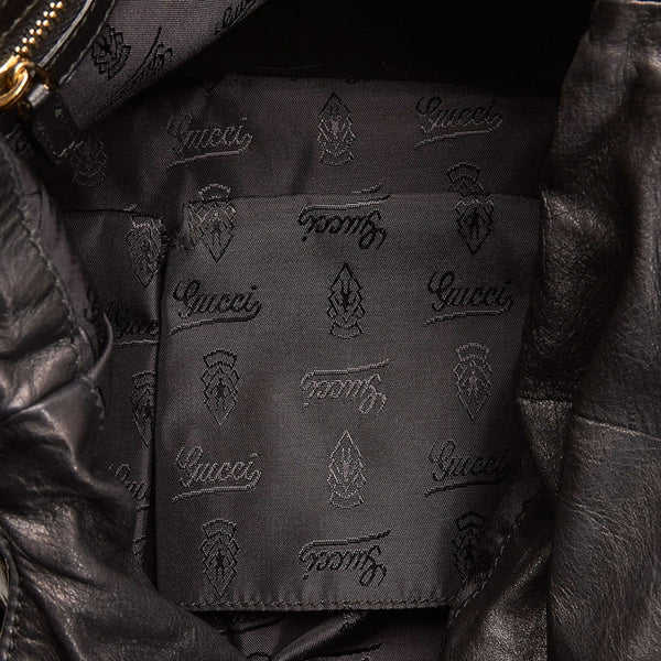 グッチ ヒステリア ハンドバッグ ショルダーバッグ 2WAY 197016 ブラック エナメル レザー レディース GUCCI 【中古】