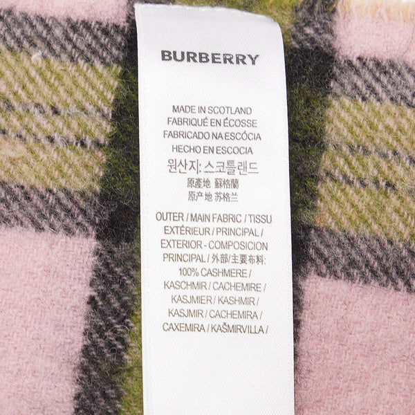 バーバリー ノバチェック マフラー ベージュ ピンク カシミヤ レディース BURBERRY 【中古】