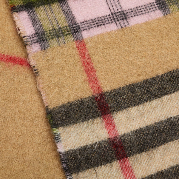 バーバリー ノバチェック マフラー ベージュ ピンク カシミヤ レディース BURBERRY 【中古】