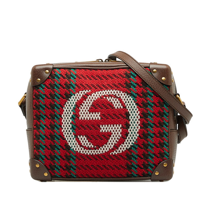グッチ インターロッキングG 斜め掛け ショルダーバッグ 626363 ブラウン グリーン レッド キャンバス レザー レディース GUCCI 【中古】