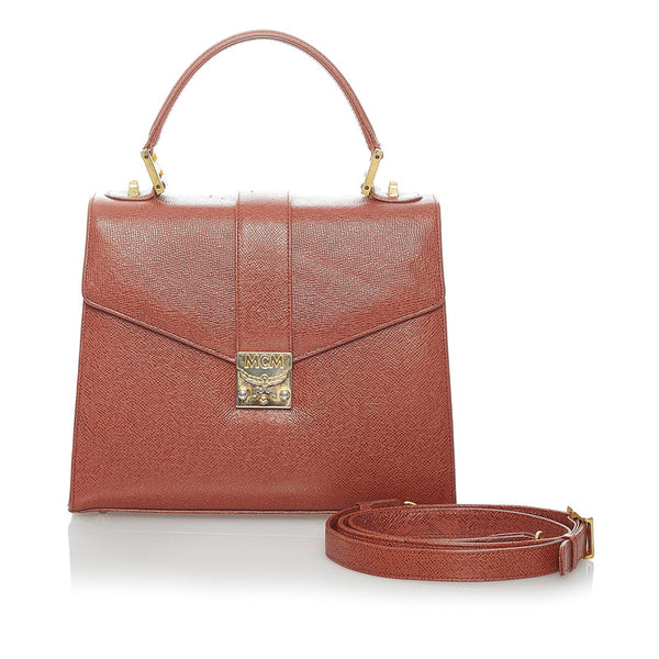 エム シー エム ハンドバッグ ショルダーバッグ 2WAY ブラウン レザー レディース MCM 【中古】