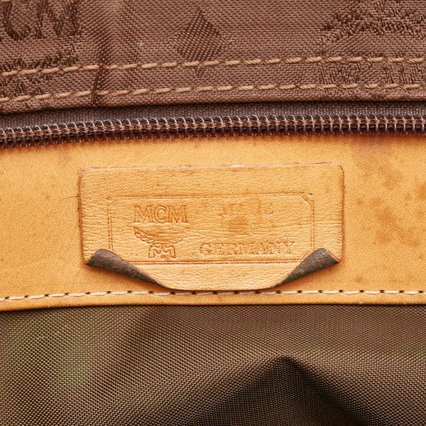 エム シー エム ヴィセトス チェーン トートバッグ ブラウン ナイロン レザー レディース MCM 【中古】