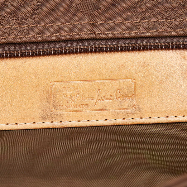 エム シー エム ヴィセトス チェーン トートバッグ ブラウン ナイロン レザー レディース MCM 【中古】