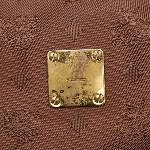 エム シー エム ヴィセトス チェーン トートバッグ ブラウン ナイロン レザー レディース MCM 【中古】