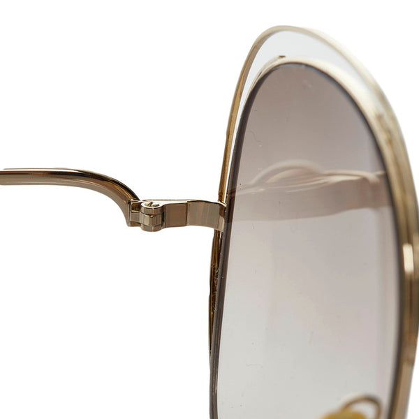 クロエ UVカット サングラス CE126S ライトブラウン グラデーション メッキ プラスチック レディース Chloe 【中古】