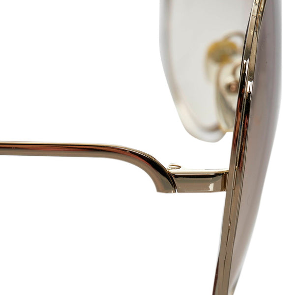 クロエ UVカット サングラス CE126S ライトブラウン グラデーション メッキ プラスチック レディース Chloe 【中古】