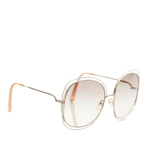 クロエ UVカット サングラス CE126S ライトブラウン グラデーション メッキ プラスチック レディース Chloe 【中古】