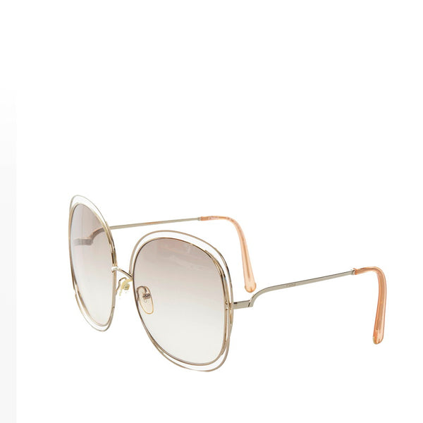 クロエ UVカット サングラス CE126S ライトブラウン グラデーション メッキ プラスチック レディース Chloe 【中古】