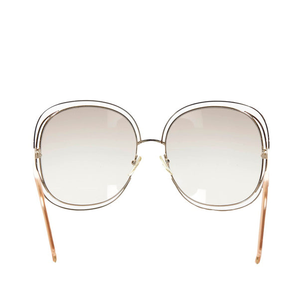 クロエ UVカット サングラス CE126S ライトブラウン グラデーション メッキ プラスチック レディース Chloe 【中古】