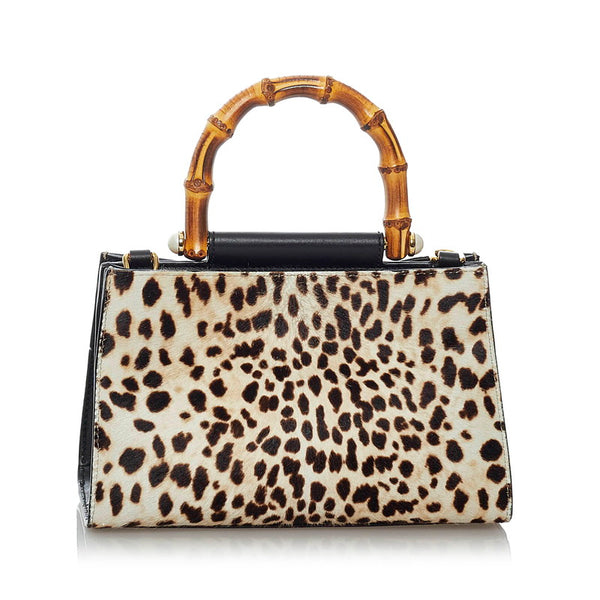 グッチ バンブー ニムフェア 470271  ベージュ ブラウン ハラコ レザー ハンドバッグ ショルダーバッグ 2WAY レディース GUCCI 【中古】