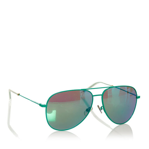 サンローラン サーフコレクション CLASSIC11 ティアドロップ サングラス グリーンミラー メタル プラスチック メンズ SAINT LAURENT 【中古】
