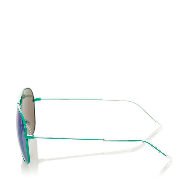 サンローラン サーフコレクション CLASSIC11 ティアドロップ サングラス グリーンミラー メタル プラスチック メンズ SAINT LAURENT 【中古】