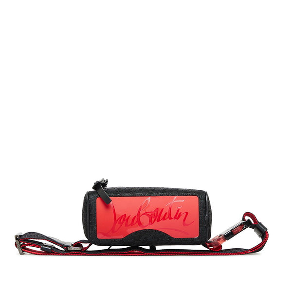 クリスチャンルブタン モノグラムエンボス ブラスター 斜め掛け ボディバッグ ウエストバッグ 1215213 ブラック レッド ラバー レザー レディース Christian Louboutin 【中古】