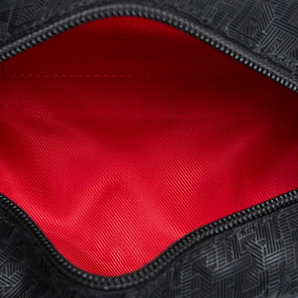 クリスチャンルブタン モノグラムエンボス ブラスター 斜め掛け ボディバッグ ウエストバッグ 1215213 ブラック レッド ラバー レザー レディース Christian Louboutin 【中古】