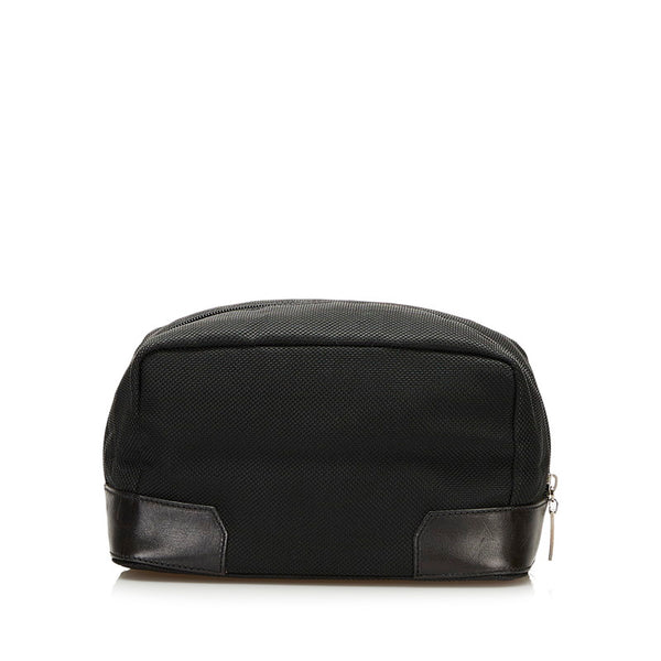 セリーヌ ポーチ ブラック ナイロン レザー レディース CELINE 【中古】