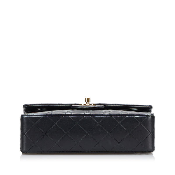シャネル マトラッセ ダブルフラップ チェーンショルダーバッグ ブラック ゴールド レザー レディース CHANEL 【中古】