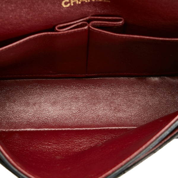 シャネル マトラッセ ダブルフラップ チェーンショルダーバッグ ブラック ゴールド レザー レディース CHANEL 【中古】