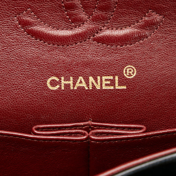 シャネル マトラッセ ダブルフラップ チェーンショルダーバッグ ブラック ゴールド レザー レディース CHANEL 【中古】
