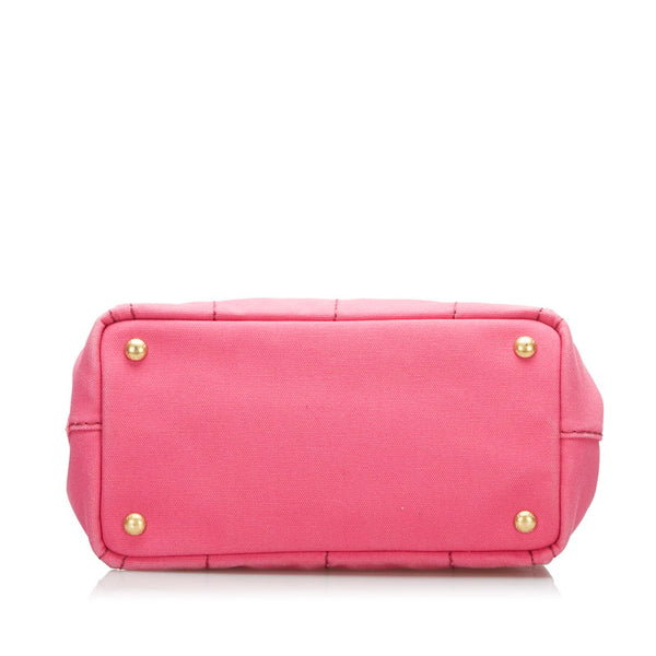 プラダ カナパ ミニ ハンドバッグ ショルダーバッグ 2WAY B2439G ピンク PEONIA キャンバス レディース PRADA 【中古】