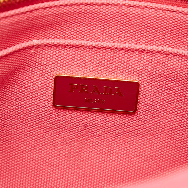 プラダ カナパ ミニ ハンドバッグ ショルダーバッグ 2WAY B2439G ピンク PEONIA キャンバス レディース PRADA 【中古】