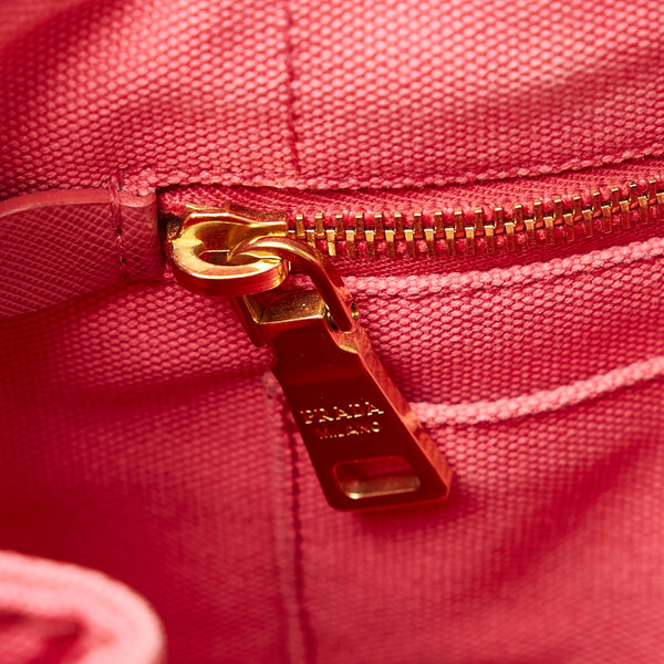 プラダ カナパ ミニ ハンドバッグ ショルダーバッグ 2WAY B2439G ピンク PEONIA キャンバス レディース PRADA 【中古】