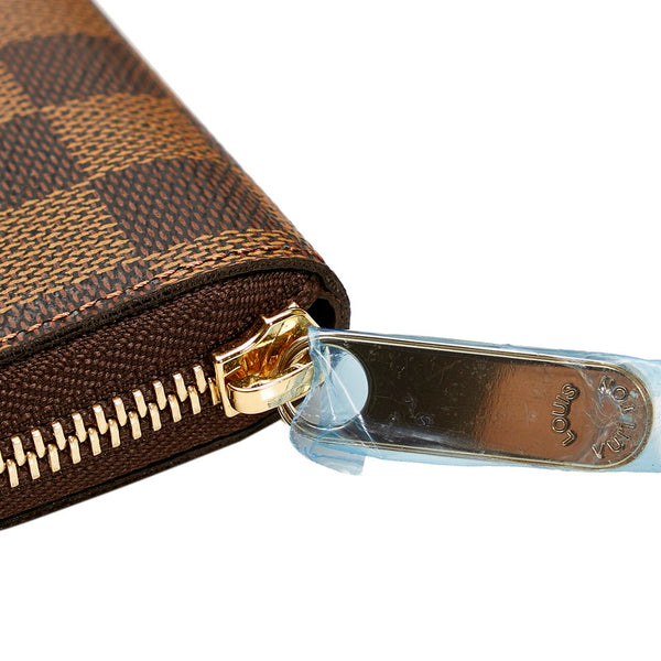 ルイ ヴィトン ダミエ ジッピーウォレット ラウンドファスナー 長財布 N60028 ブラウン PVC レザー レディース LOUIS VUITTON 【中古】
