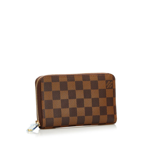 ルイ ヴィトン ダミエ ジッピーウォレット ラウンドファスナー 長財布 N60028 ブラウン PVC レザー レディース LOUIS VUITTON 【中古】