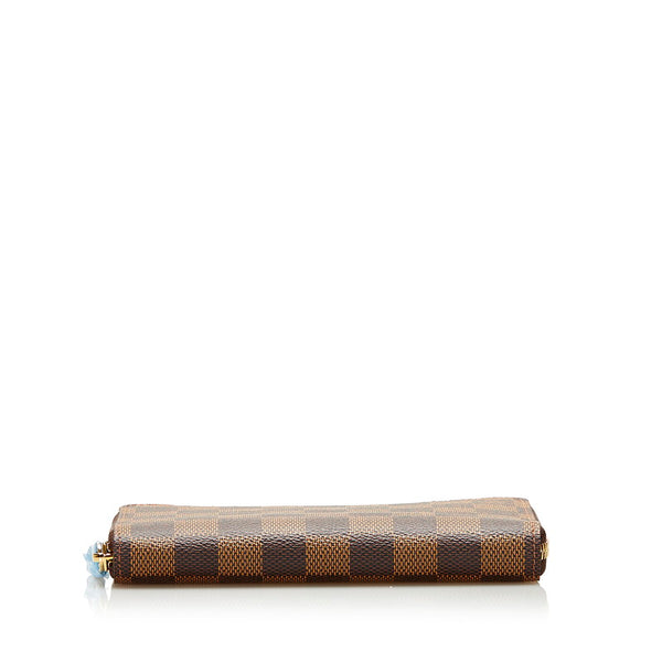 ルイ ヴィトン ダミエ ジッピーウォレット ラウンドファスナー 長財布 N60028 ブラウン PVC レザー レディース LOUIS VUITTON 【中古】
