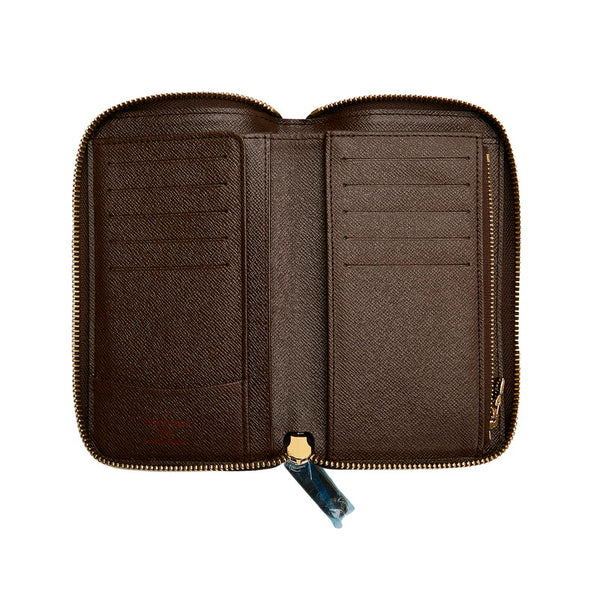 ルイ ヴィトン ダミエ ジッピーウォレット ラウンドファスナー 長財布 N60028 ブラウン PVC レザー レディース LOUIS VUITTON 【中古】