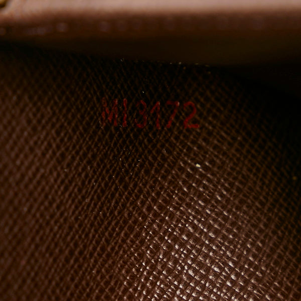ルイ ヴィトン ダミエ ジッピーウォレット ラウンドファスナー 長財布 N60028 ブラウン PVC レザー レディース LOUIS VUITTON 【中古】