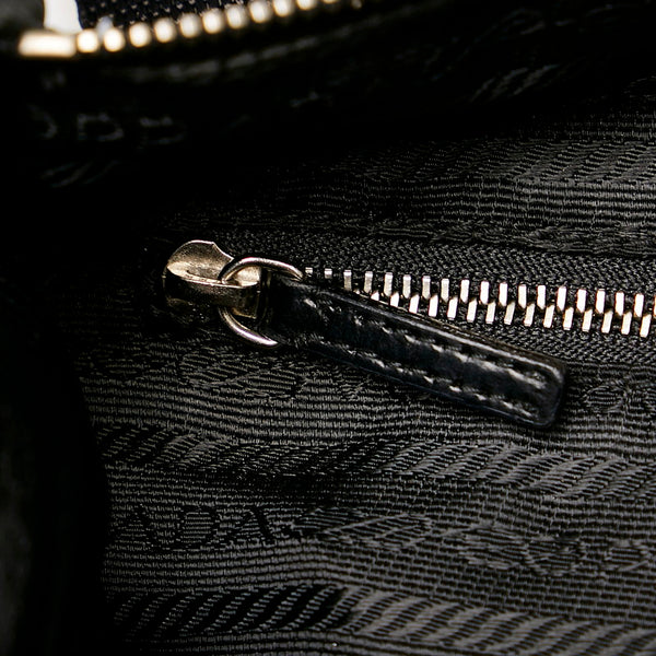 プラダ ポコノ ブラック ナイロン レザー 斜め掛け ショルダーバッグ レディース PRADA 【中古】