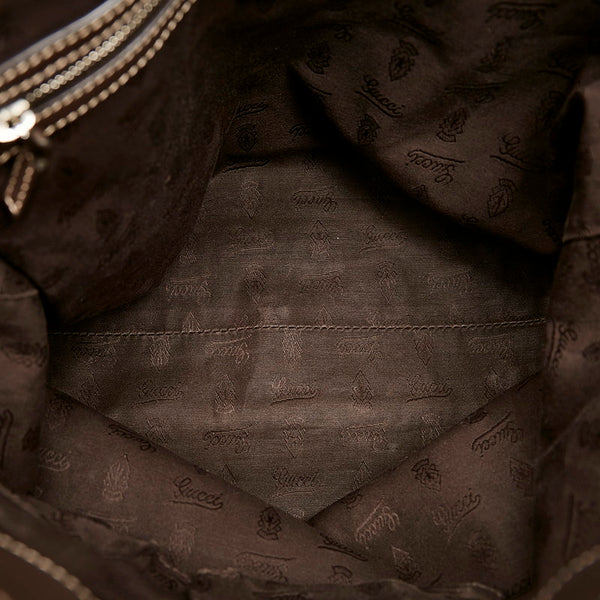 グッチ GGキャンバス シェリー トートバッグ ブラウン キャンバス レザー レディース GUCCI 【中古】