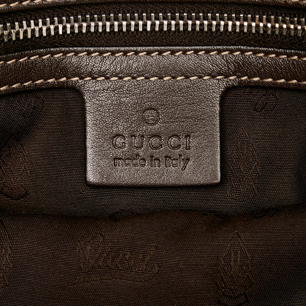 グッチ GGキャンバス シェリー トートバッグ ブラウン キャンバス レザー レディース GUCCI 【中古】